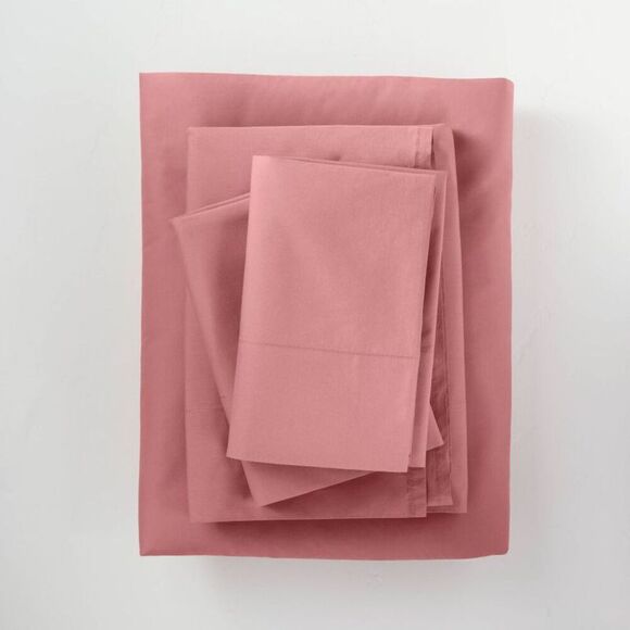 Casaluna -  Washed Supima Percale Sheet Set 250 Threa Rose - Picture 1 of 4